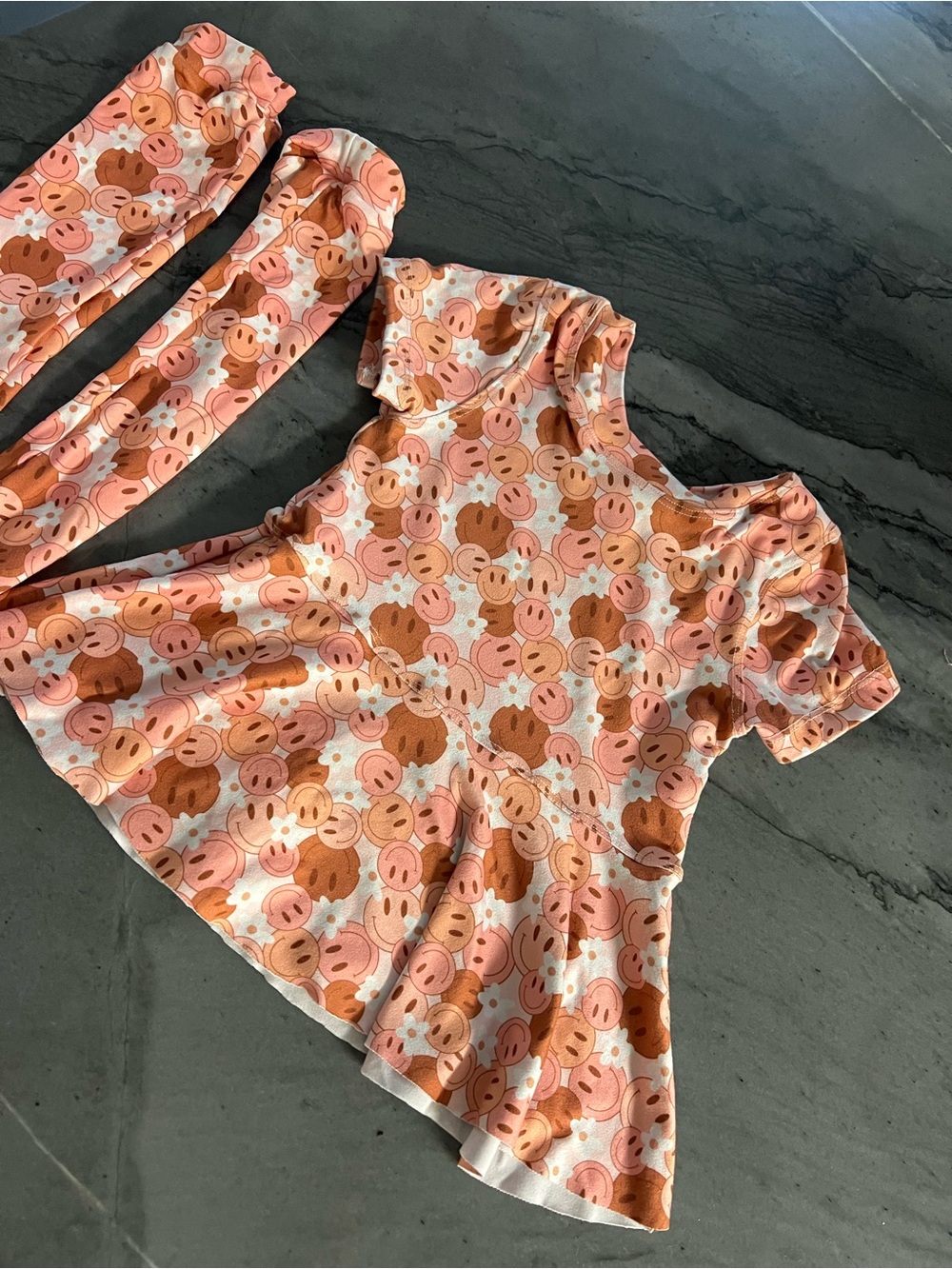 3T Smiley Print Peplum Top